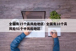 全国有15个高风险地区: 全国有10个高风险51个中风险地区