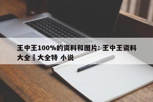 王中王100%的资料和图片: 王中王资料大全枓大全特 小说