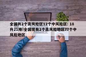 全国共2个高风险区12个中风险区: 18升21降!全国现有2个高风险地区77个中风险地区